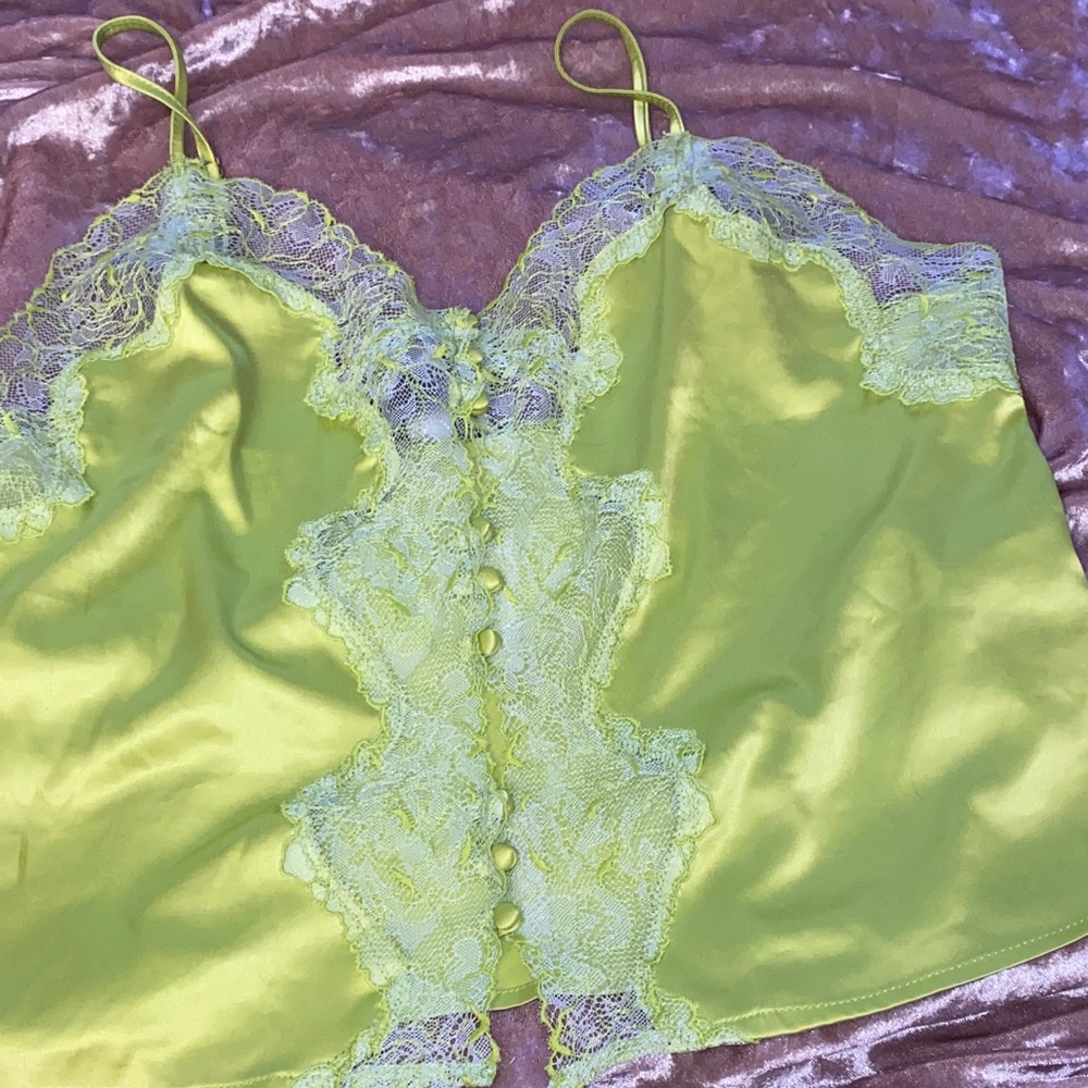 Savage X Fenty Neon Yellow Lace-Trim Camisole